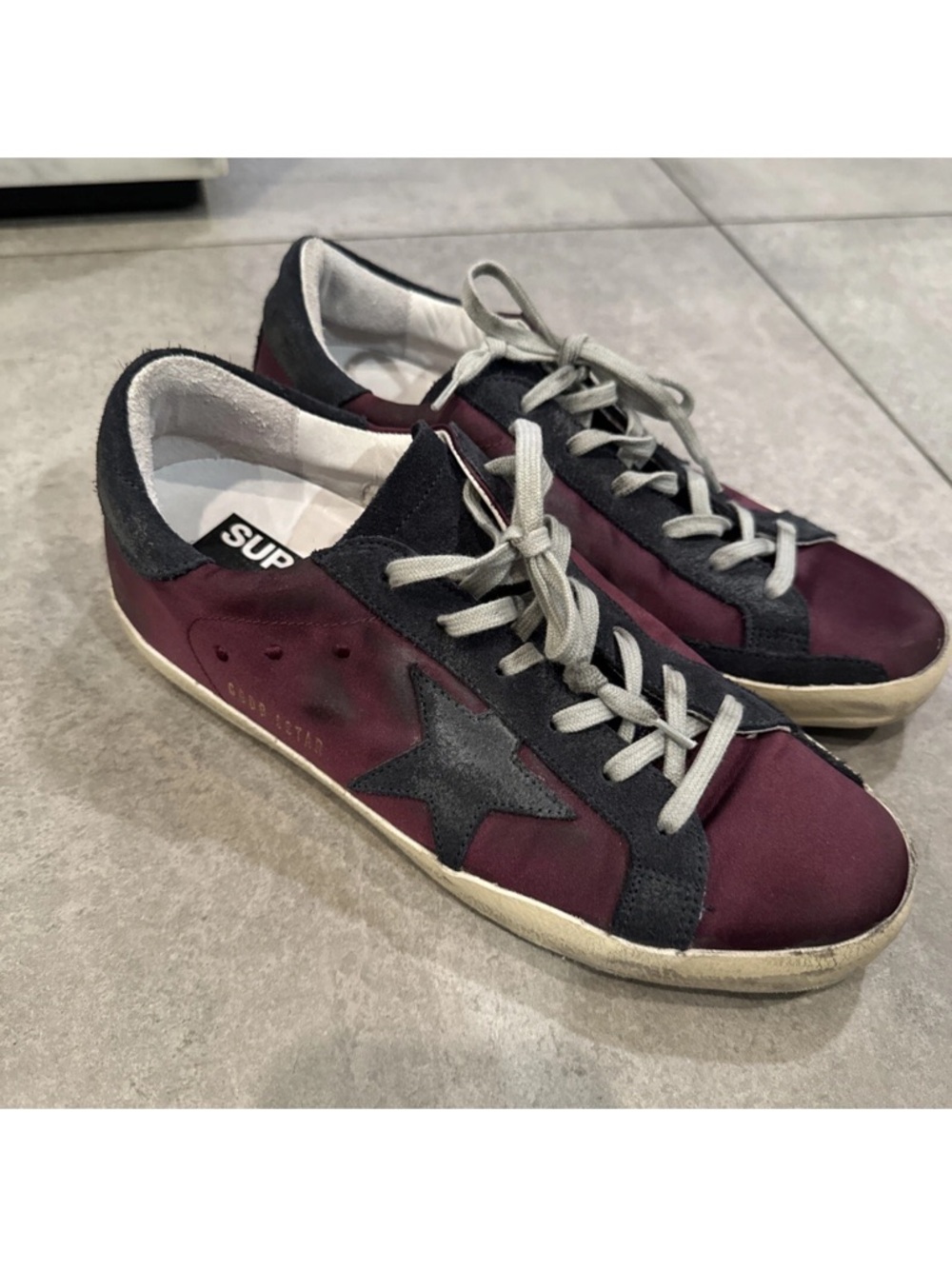 Golden Goose Burgundy And Black Low Top Sneakers Authentic Guaranteed EU39 8.5/9 - Picture 2 of 16